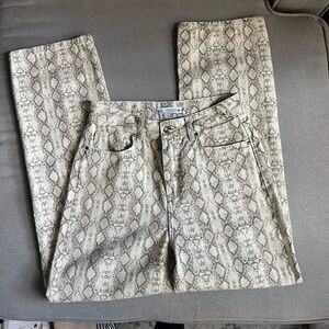 Zara Snake Print Straight Leg Pants size 4